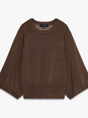 Zara Wide Sleeve Knit Sweater Brown